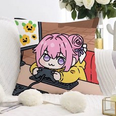 도로롱 쿠션 니케 승리의 여신 NIKKE 굿즈 피규어 도로시 인형 귀여운 캐릭터 생일 선물, 60x60(베개코어 포함), D