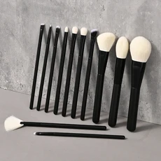 18PCS / 동물 염소털 메이크업 브러쉬 세트 나무 손잡이 초보자 도구, 18개