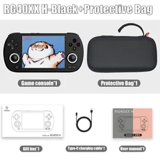 ANBERNIC RG40XX H 레트로 핸드 헬드 게임 콘솔 64 비트 Linux 40 ''IPS 화면은 5G WiFi Bluetooth 출력 25, 01 China Mainland, 05 128G 8422 Games, 06 Black Bag