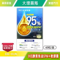 松瑞製藥 95% 速酵魚油SPM+ 軟膠囊 60粒 韓國Biocorp魚油 法國Omegavie魚油, 1個