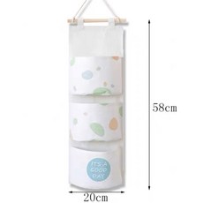 清新彩色石防水棉麻壁掛式多層置物收納掛袋, 收納掛袋（小）