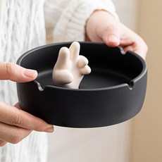 創意個性陶瓷菸灰缸 防飛灰高級感家用客廳擺件, 來給生活比個耶菸灰缸_綠色,無規格, 1個