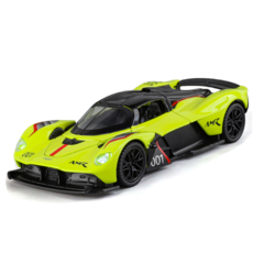 애스턴 마틴-발키리차량 모형 모방 합금 슈퍼카 자동차완구, 노란색, 1개