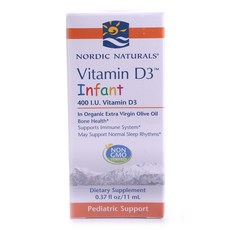 Nordic Naturals Infant維他命D3 400IU, 11ml, 1個