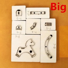 흔들 목마 가죽 절단 다이 장식 펜던트 칼 금형, 1개, 색상: 2. 1Set Big 11.5x9.5cm