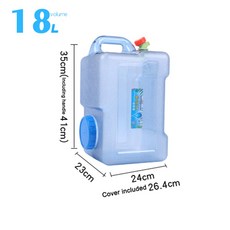 휴대용 대용량 캠핑 물 탱크 등급 수도꼭지 포함 야외 액세서리 가정용 18 L 20 22L, 18L
