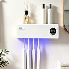 Giilight 칫솔 살균기 무선 UVC 가정용 치솔 살균기 건조기 욕실 칫솔 거치대, 화이트, V7