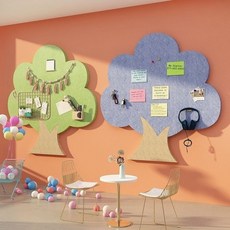 爆品 毛氈立體作品墻裝飾環創主題環保布置材料敎室文化大樹毛氈墻貼, 橙黃,120*120, 1個