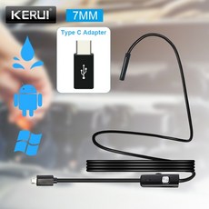 내시경카메라 kerui usb mini endoscope camera with type, 1.5m, 7mm, 1개