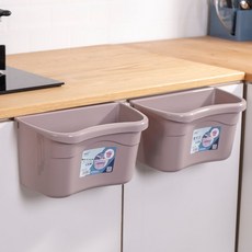 수건걸이 주방 화장실 휴지통 가정용 벽걸이 찬장 문걸이 아이디어 탁상 수납함, 2개입보라색걸이휴지통