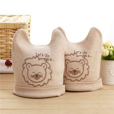 嬰幼兒小獅子彩棉護頭帽 新生兒純棉頭套, 1個