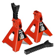 DNA Motoring 잭 스탠드 1쌍 2톤(4 000파운드) 용량 자동차 리프팅 스탠드 자동차 세단 소형 차량 SUV TOOLS-00681-BL 용 높이 조절 가능, 2 Ton Red