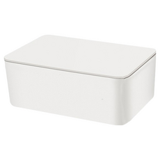 濕紙巾收納盒 口罩收納盒 紙巾盒 無印風 面紙盒 衛生紙盒 帶蓋桌面收納盒【JJ0005】, 02.大號-白蓋白盒