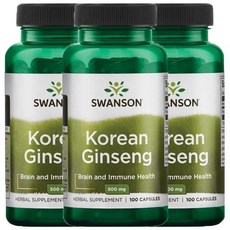 Swanson 斯旺森 高麗人蔘膠囊 500mg, 100顆, 3罐