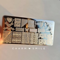 네일 템플릿 만화 캐릭터 스탬핑 플레이트 프렌치 라인 기하학 꽃 잎 동물 이미지 스테인레스 스틸 아트 스텐실, 옵션73) CJT-140, 1개