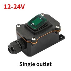 방수 스위치 IP65 방수 선박 유형 스위치 220V/24V/16A/30A 비 방지 외부 전기실 암페어 박스 두 번째 기어, [02] Single Green 12-24V, [01] 1PCS, 1개