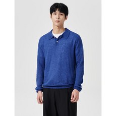 에잇세컨즈 8SECONDS 울블렌드 하이게이지 칼라 니트 블루 QWN976 YFN113