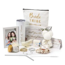 4MELLY 11피스 신부 들러리 프로포즈 선물 Will You Be My 들러리 선물 상자 591.5ml(20온스) 와인 텀블러 신부 처녀 파티 선물 신부 들러리 결혼 선물, Maid of Honor 선물-신상품