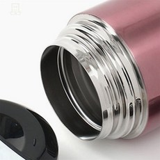 스테인리스 보온죽통 1L 로즈레드 보온통, 1개