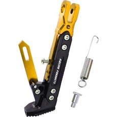 Adsspro유니버셜 모터 킥스탠드 액세서리 개조 CNC 알루미늄 합금 조절식 삼각대 홀더 풋사이드 서포트 스탠드 스쿠터 모터바이크 디트 피트 바이크회색, Gold, Gold