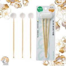 日本綠鐘 GREEN BELL 白色鵝絨毛竹製耳扒三支組 QQ-605 / 掏耳棒, 1個