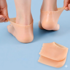 오피셜 초슬림 강력 고탄력 각질케어 실리콘 발뒤꿈치 패드 보습양말 스킨색상, 100g, 3개, 2개입