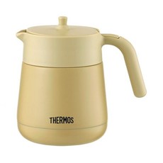 膳魔師 Thermos 真空斷熱茶壺 700ml大容量 保溫保冷24小時 防燙壺身設計 日本直購, 米色700ml, 1個
