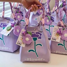 파티 답례품 니트 손잡이 휴대용 가방 외출용 선물용, 오렌지 큐트