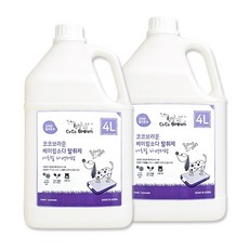 코코브라운 천연향균 베이킹소다 애견탈취제 네추럴 라벤더향, 4L, 2개