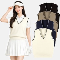 여성 골프조끼 베스트 사계절 브이넥 니트조끼 여자 골프웨어 골프복 조끼 빅사이즈