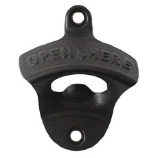 Luwanburg 50피스 병따개 벽 마운트 벌크 맥주 오프너 블랙 주철 나무 보드 포스트 테이블용, 1