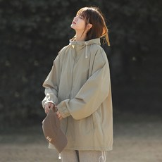 BIKASU 여성 여름 경량 바람막이 집업 후드 윈드브레이커 아웃도어 자외선차단 자켓