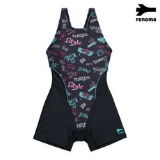 [AK플라자] [레노마수영복] 여아 2.5부 X백 반신 수영복 GS2D862_DG