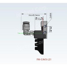 로봇그리퍼 로봇 그리퍼 소프트 공압 진공 흡입 핑거 그립 실린더 매니퓰레이터, K. FM-C4V3-LS1화이트