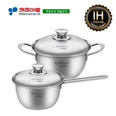 키친아트 베니 올스텐 인덕션 냄비 2종 세트, 혼합색상, 편수 18cm + 양수 20cm, 1세트