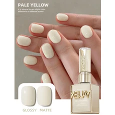 올스토어 1pc 15ml 창백한 노란색 젤 매니큐어 스타터 순수 담그기 닦아내지 않는 네일 폴란드어 올 시즌에