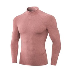 SPVISE 남성용 보온 압박 셔츠 긴소매 플리스 안감 속옷 상의 추운 날씨용 러닝 기어 베이스 레이어 겨울 1/4 지퍼 - 다크 그린 XL_145110, S, 1/4 지퍼 - 락 레드_145110