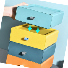 책상정리함 미니서랍 데스크 테리어 오거나이저, 청녹색