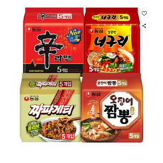 농심 신라면 5봉 + 짜파게티 5봉 + 너구리 5봉 + 오징어짬뽕 5봉, 20개