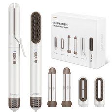 LOMESO 6 in 1 헤어스타일러 세트 에어드라이기 1200W 강력 모터 빠른 건조 고데기 포함 3단계 풍온 4단계 풍속 조절, 화이트
