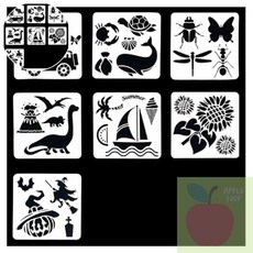 AP 스텐실도안세트 에코백색칠하기 스텐실판, 2.바다생물, 1개