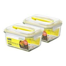 글라스락 김치맛지킴이 핸디 옐로우에디션 1.8L 2개 세트, 김치맛지킴이 핸디 1.8L 2개 세트, 옐로우