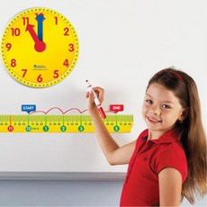 자석 원형시계2개 길이자 초등학교 수업용 교구 여아 놀이방 유아 유치원 남아 장난감