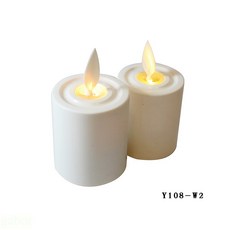 新韻傳音 電子蠟燭燈, 1個, 白色－2入套組(附USB充電線)