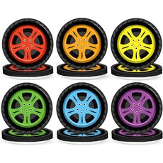 오저스벅 48개 파스텔 스마일 페이스 파티 용품 종이 접시 7인치 컬러풀 프레피 디저트 장식으로 생일 베이비 샤워를 위한 48명의 손님에게 제공, Race Car