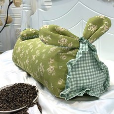 全棉蕎麥枕頭成人家用雙層紗枕芯保護頸椎枕單人學生頸椎專用枕頭, 米韻棕,兔耳全蕎麥護頸枕【1只裝】, 1個