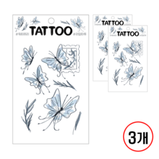 타투스티커(쁘띠팬시), 3개, 감성버터플라이