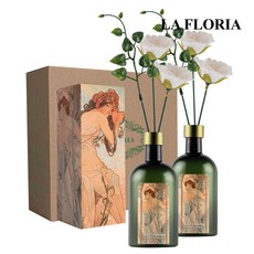 라플로리아 꽃 디퓨저, 2개, 500ml, S1.블랙체리 향/A2. 들장미(소)L12/화이트