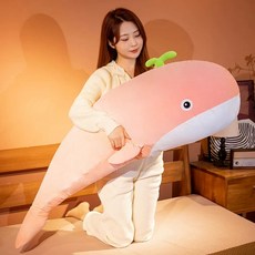 고래 쿠션 배게 블랙 50cm (지퍼+탈부착/세탁가능) 모찌인형 선물용 돌고래꿈 인형 대형, 1개