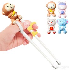 가벼운 어린이 교정 젓가락 1단계 7세 젓가락질 교정기, 03젓가락교정-코끼리, 1개